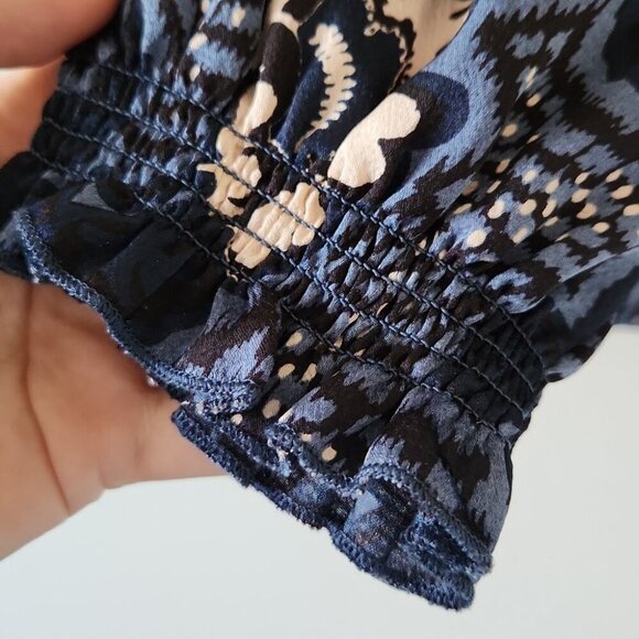 TED BAKER | Bernot Floral Navy Blouse sz XL - Picture 6 of 6